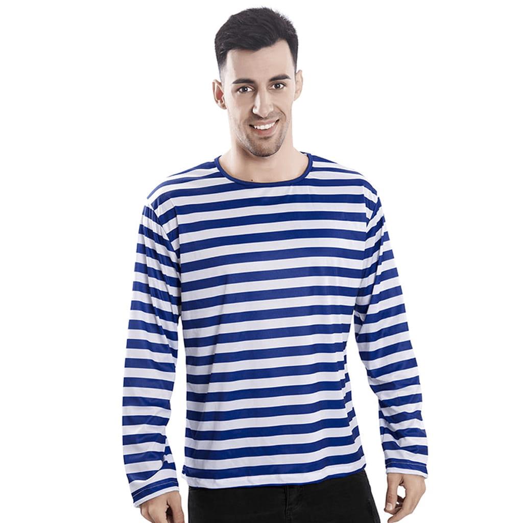 Camisola às riscas azuis e brancas, Adulto